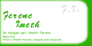 ferenc kmeth business card